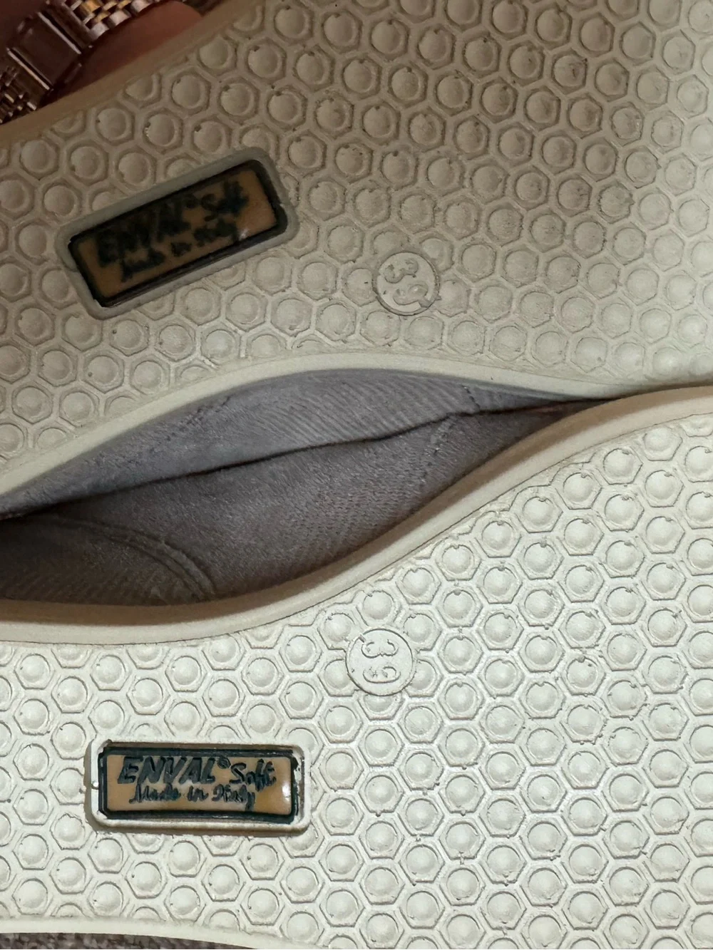 Women's Taupe Wedge Peep-Toe Flats Enval Made in Italy 39/8.5 women’s